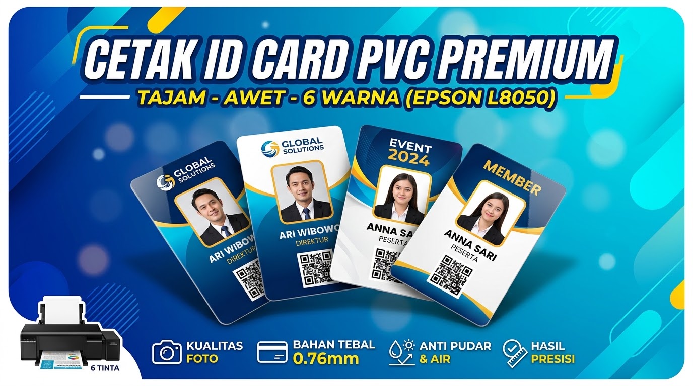 Jasa Cetak ID Card PVC Custom - High Quality (Epson L8050)