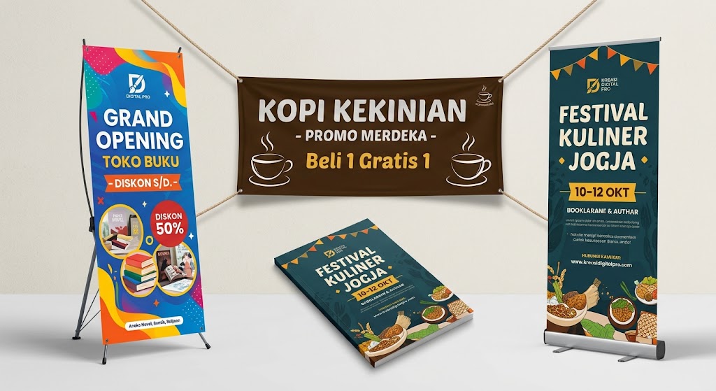Jasa Desain Promosi Bisnis (Spanduk, X-Banner, Brosur)