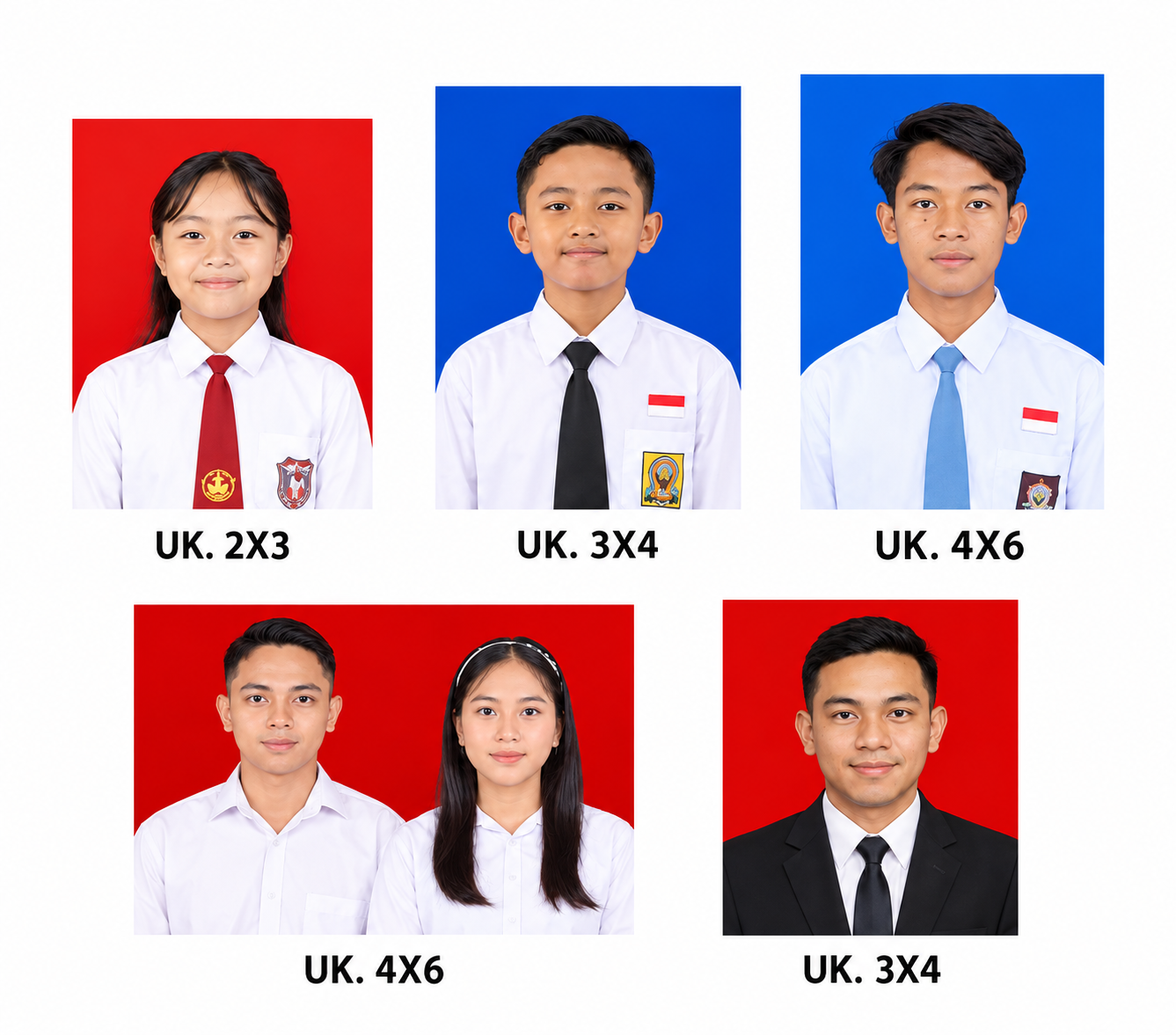 Cetak Pas Foto Profesional (Edit Background & Ganti Baju/Jas)